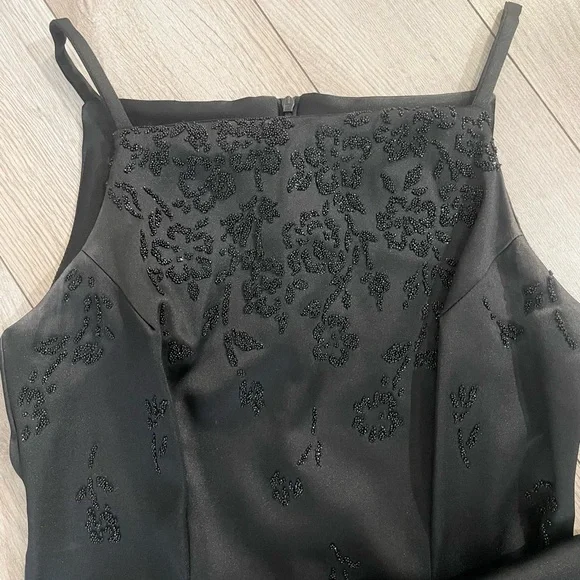 Vintage Y2K CDC perfect black midi dress with beaded embroidery size 2 - Picture 3 of 6